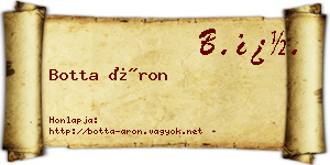 Botta Áron névjegykártya